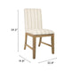Tim Dining Chair Set of 2 | Wood Apron | Taupe Cream Striped Polyester BM334517