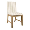 Tim Dining Chair Set of 2 | Wood Apron | Taupe Cream Striped Polyester
