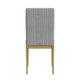 Tim Dining Chair Set of 2 | Wood Apron Frame | Gray Striped Polyester BM334518