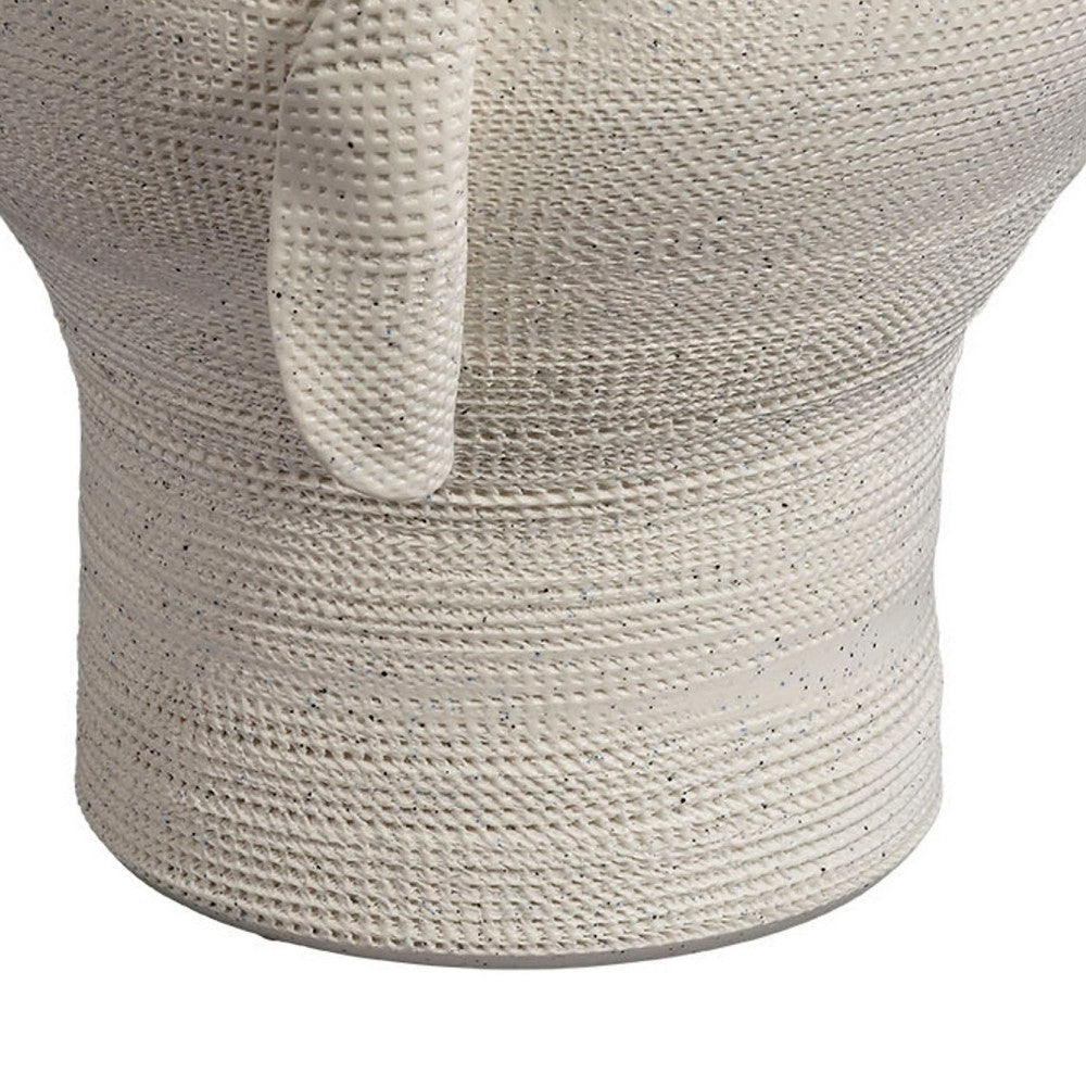 Tio Modern Vessel Vase| Flowing Petal Folds | White Porcelain 13’’ BM334521