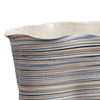 Kerya Decorative Vase | 13’’ White Blue Striped | Wavy Rim Porcelain