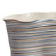 Kerya Decorative Vase | 13’’ White Blue Striped | Wavy Rim Porcelain