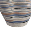 Kerya Decorative Vase | 13’’ White Blue Striped | Wavy Rim Porcelain
