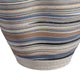 Kerya Decorative Vase | 13’’ White Blue Striped | Wavy Rim Porcelain