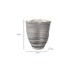 Kerya Decorative Vase | 13’’ White Blue Striped | Wavy Rim Porcelain