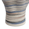 Kerya Decorative Vase | 16’’ White Blue Striped | Wavy Rim Porcelain