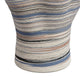 Kerya Decorative Vase | 16’’ White Blue Striped | Wavy Rim Porcelain