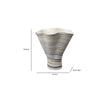 Kerya Decorative Vase | 16’’ White Blue Striped | Wavy Rim Porcelain