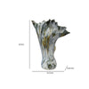 Tery Decorative Vase | 16’’ Glossy Blue White Ceramic | Wavy Fishtail BM334527