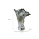 Tery Decorative Vase | 16’’ Glossy Blue White Ceramic | Wavy Fishtail BM334527