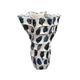 Nery Decorative Vase | Blue White Patchwork Ceramic | Ruffled Edge BM334530