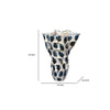 Nery Decorative Vase | Blue White Patchwork Ceramic | Ruffled Edge BM334530