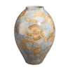 Aery Decorative Vase | Printed Pattern Glossy Blue Ceramic | 12’’