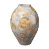 Aery Decorative Vase | Printed Pattern Glossy Blue Ceramic | 12"