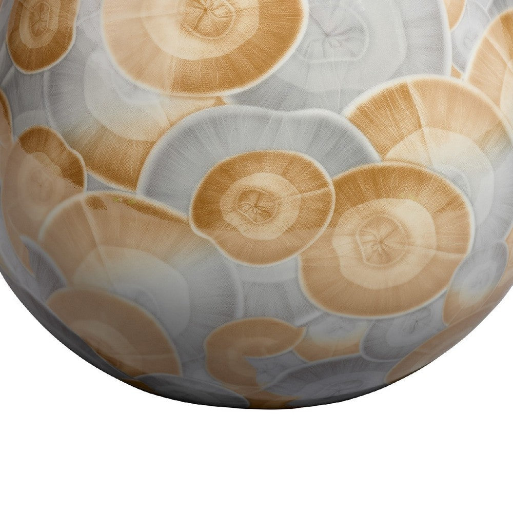 Aery Decorative Vase | Printed Pattern Glossy Blue Ceramic | 8’’
