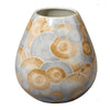 Aery Decorative Vase | Printed Pattern Glossy Blue Ceramic | 8"