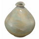 Noah 11 Inch Ceramic Decorative Vase, Irregular Dimpled Shape, Glossy Reactive Blue