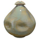 Noah 11 Inch Ceramic Decorative Vase, Irregular Dimpled Shape, Glossy Reactive Blue