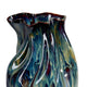 Fera Decorative Flower Vase | Ruffled Edge | 15’’ Shiny Blue Ceramic