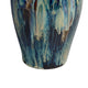 Fera Decorative Flower Vase | Ruffled Edge | 15’’ Shiny Blue Ceramic