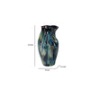 Fera Decorative Flower Vase | Ruffled Edge | 15’’ Shiny Blue Ceramic