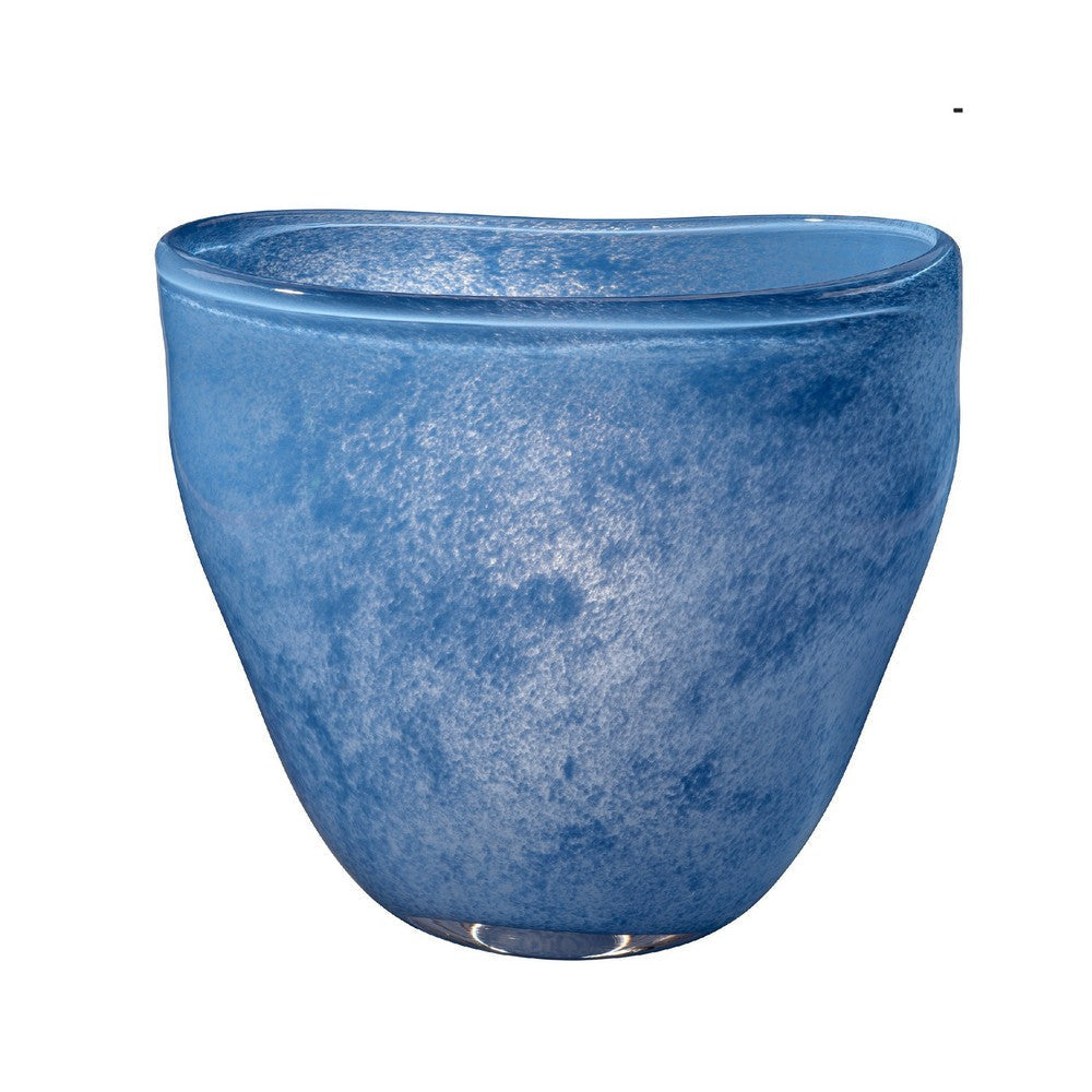 Lesy Decorative Vase | Freeflow Edge | Rich Blue Blown Glass 16’’ BM334542