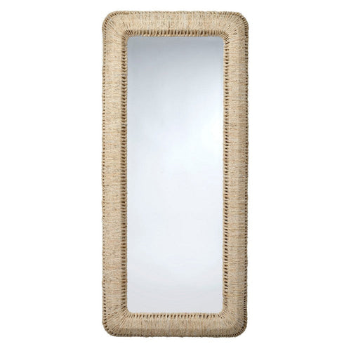 Holo Floor Mirror | 76" Tall Frame | Natural Brown Woven Cornhusk