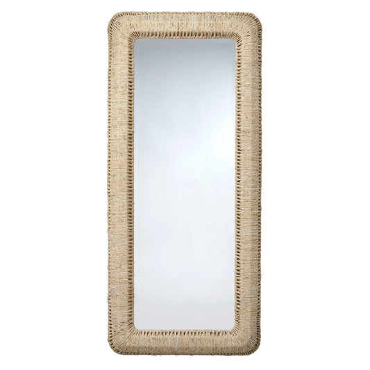Holo Floor Mirror | 76" Tall Frame | Natural Brown Woven Cornhusk