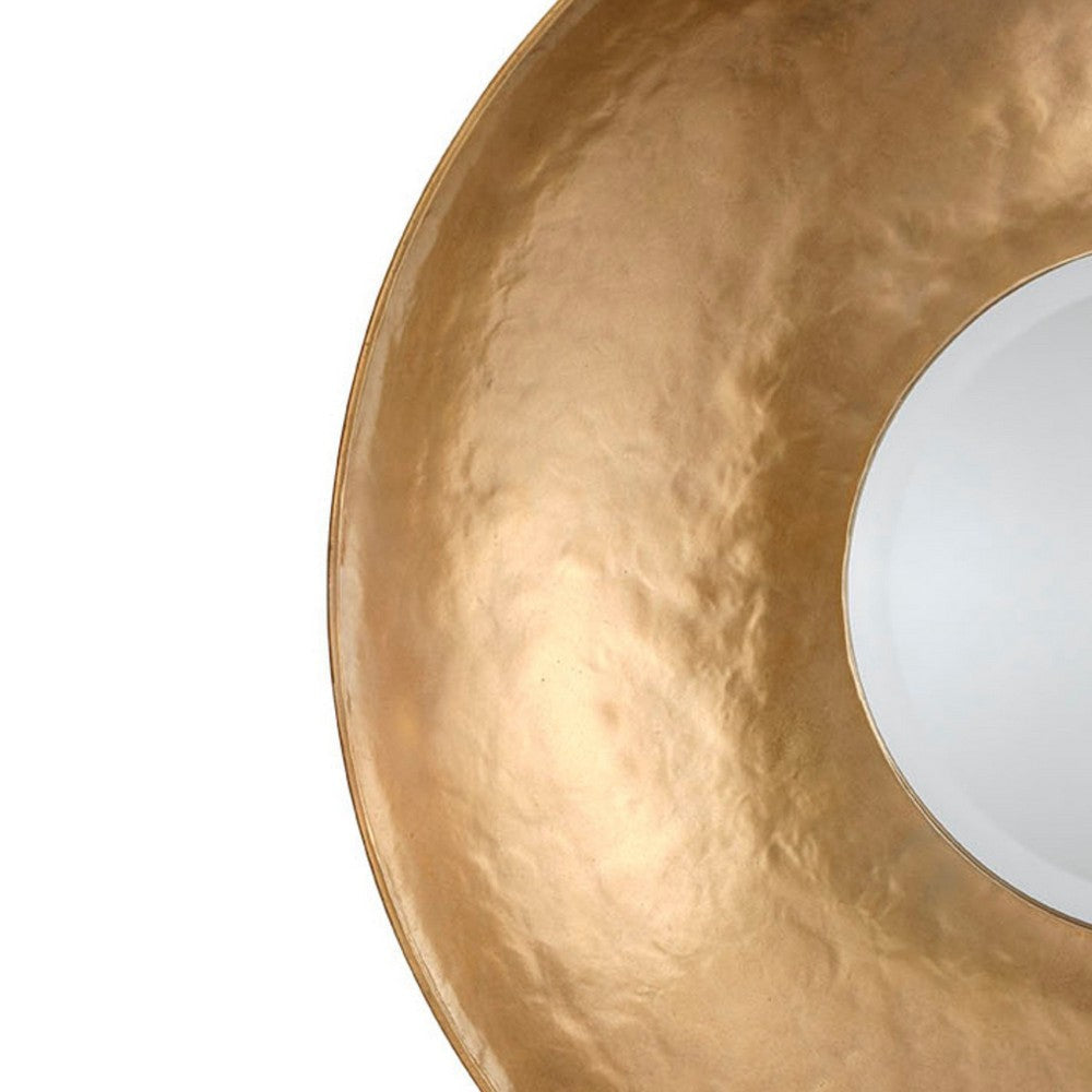 Rea Decorative Wall Mirror Sun Inspired 27’’ Round Burnish Gold Frame BM334549
