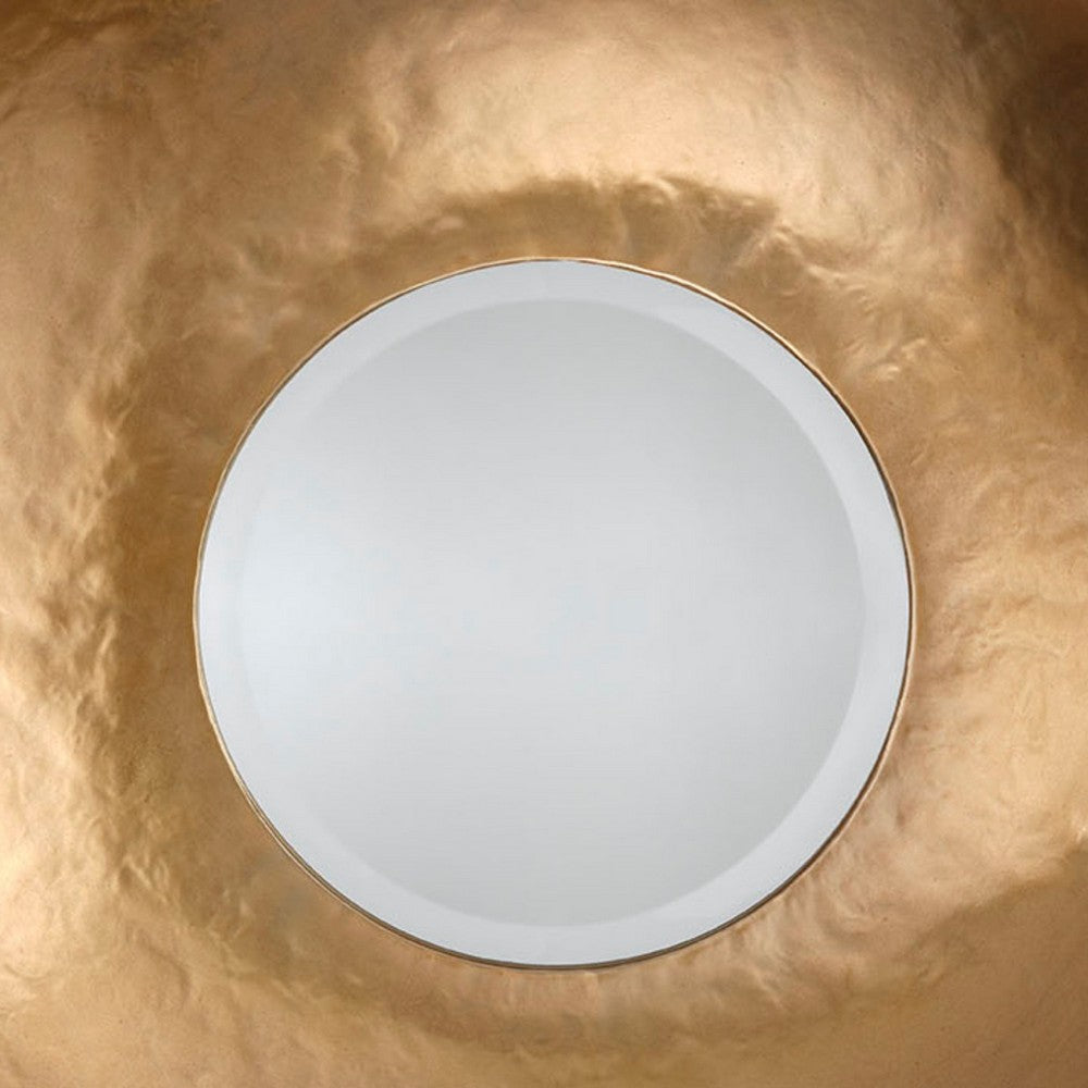 Rea Decorative Wall Mirror Sun Inspired 27’’ Round Burnish Gold Frame BM334549