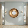 Rea Decorative Wall Mirror, Sun Inspired 27" Round Burnish Gold Frame