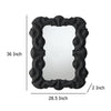 Diri Decorative Wall Mirror | Beaded Pattern Classic Black Resin 29x36 BM334550