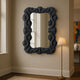 Diri Decorative Wall Mirror | Beaded Pattern Classic Black Resin 29x36