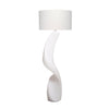 Koz Accent Floor Lamp | 66" Curved Sculpture | White Linen Shade