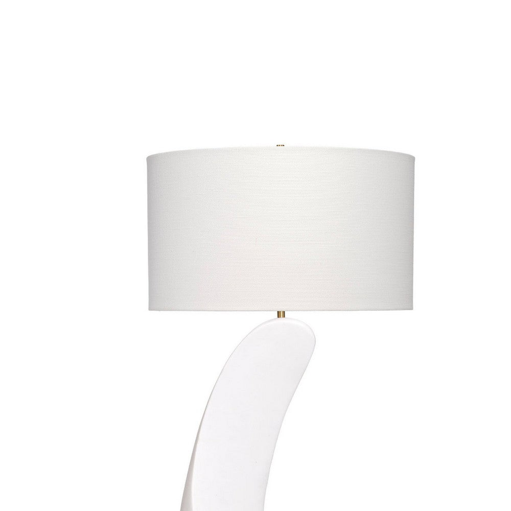 Koz Accent Floor Lamp | 66" Curved Sculpture | White Linen Shade