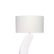 Koz Accent Floor Lamp | 66" Curved Sculpture | White Linen Shade