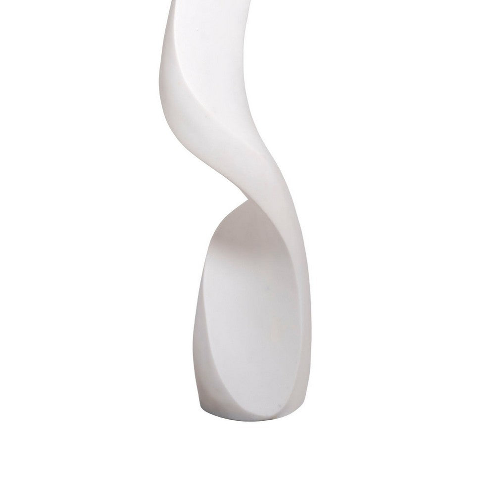 Koz Accent Floor Lamp | 66" Curved Sculpture | White Linen Shade