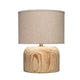 Timy Accent Table Lamp | 18’’ | Linen Drum Shade | Brown Wood Base BM334552