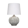 Riz Accent Table Lamp | 20" Ceramic Glaze Gray Silver | White Linen