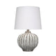 Riz Accent Table Lamp | 20" Ceramic Glaze Gray Silver | White Linen