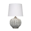 Riz Accent Table Lamp | 20’’ Ceramic Glaze Gray Silver | White Linen BM334553