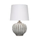 Riz Accent Table Lamp | 20’’ Ceramic Glaze Gray Silver | White Linen BM334553