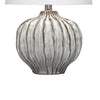 Riz Accent Table Lamp | 20’’ Ceramic Glaze Gray Silver | White Linen BM334553