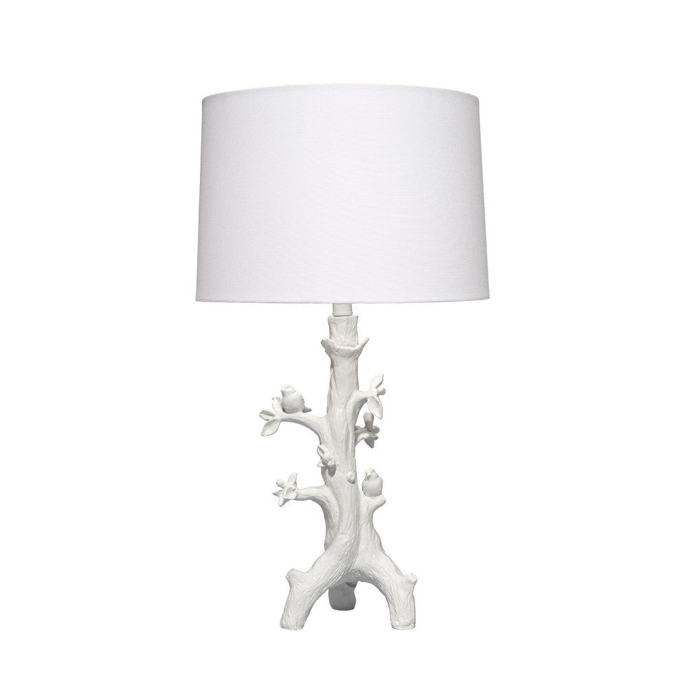 Sils Accent Table Lamp | Linen Shade | White Trunk Resin Base 28’’ BM334554