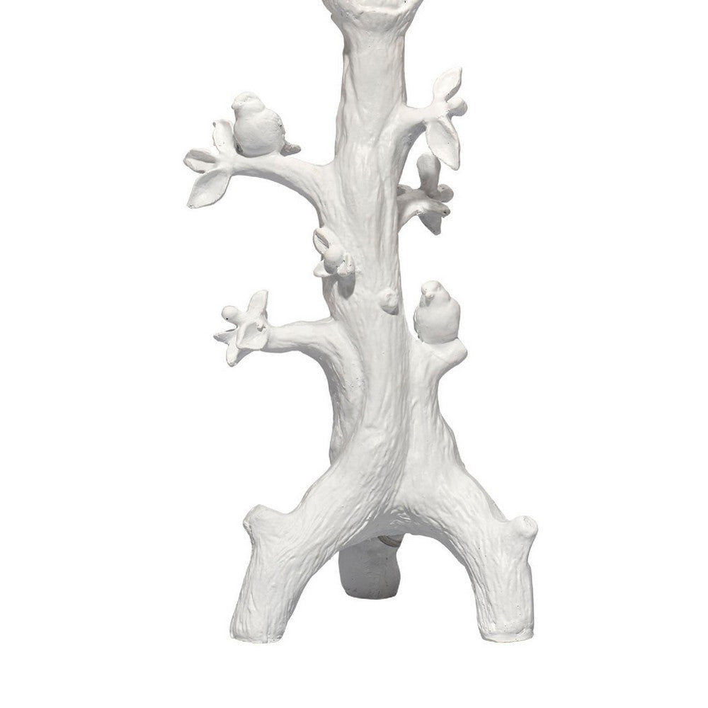 Sils Accent Table Lamp | Linen Shade | White Trunk Resin Base 28’’ BM334554