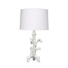 Sils Accent Table Lamp | Linen Shade | White Trunk Resin Base 28"
