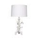 Sils Accent Table Lamp | Linen Shade | White Trunk Resin Base 28"