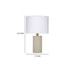 Myn Table Lamp | 18’’ | White Linen Drum Shade | Gray Leather Base