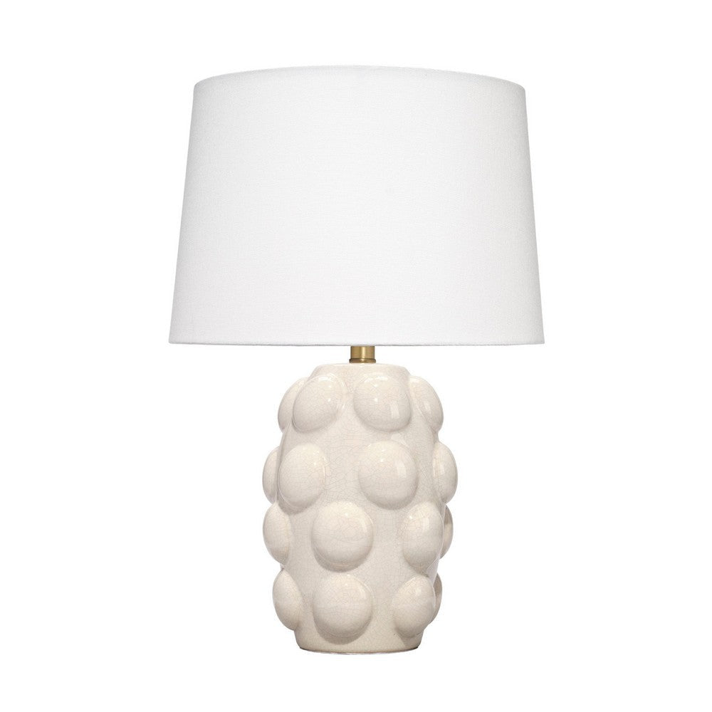 Lizy Accent Table Lamp | White Linen Shade | Bubble Ceramic Base 20’’ BM334558