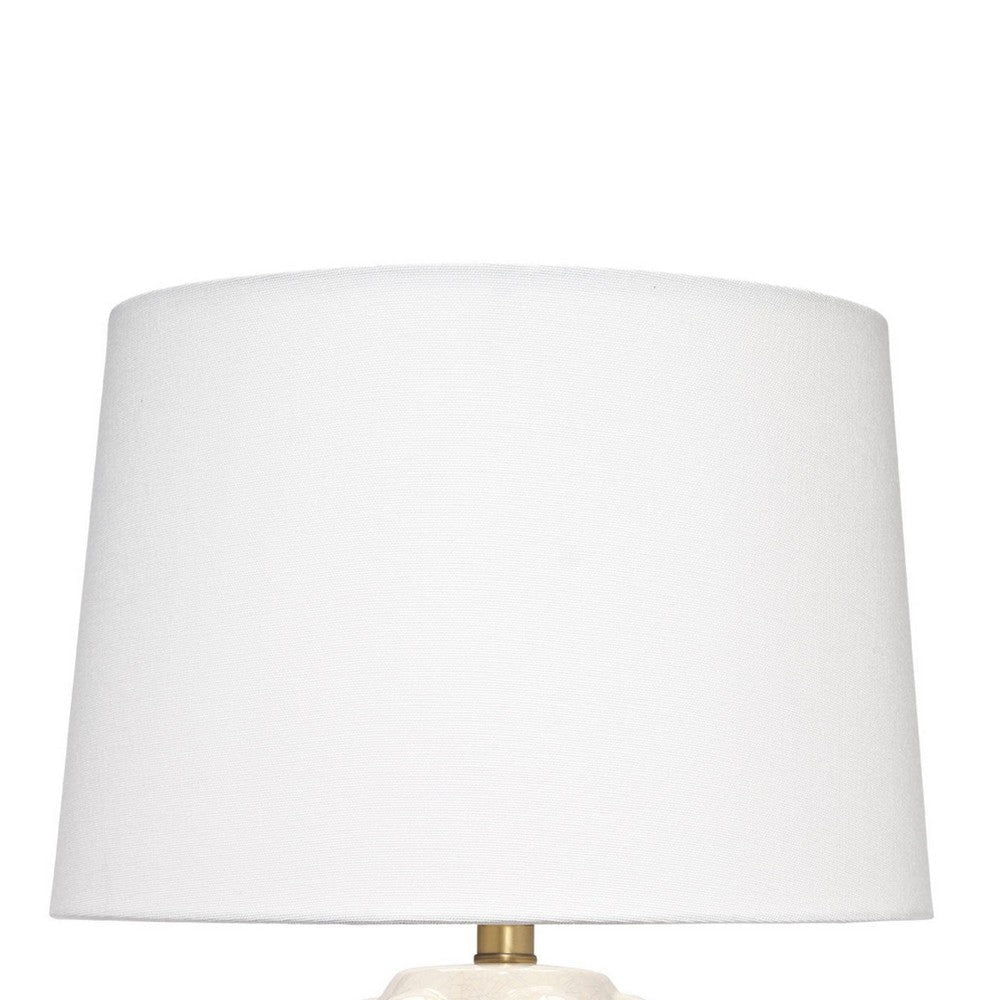 Lizy Accent Table Lamp | White Linen Shade | Bubble Ceramic Base 20’’ BM334558